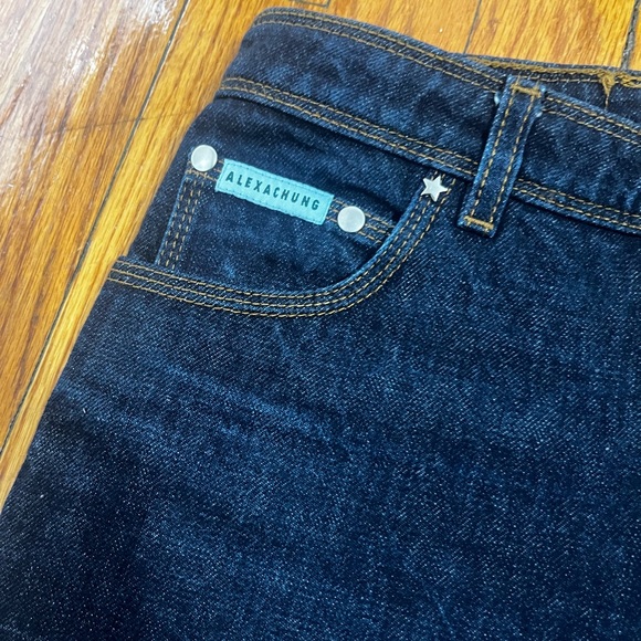 ALEXACHUNG dark wash straight leg jeans, 27 - Picture 3 of 9